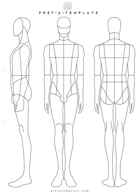 Male Model Drawing Template